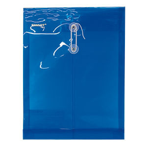 13116 - SOBRE BOLSA CARTA CON RONDANA VERTICAL PLASTICO AZUL