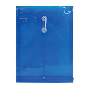 Sobre Bolsa Oficio Con Rondana Vertical Plastico Azul 25480