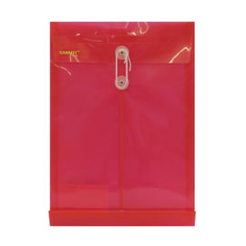 14019 - SOBRE BOLSA OFICIO CON RONDANA VERTICAL PLASTICO ROJO