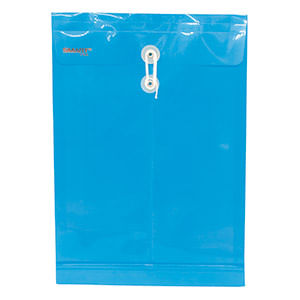 13889 - SOBRE BOLSA OFICIO CON RONDANA VERTICAL PLASTICO AZUL