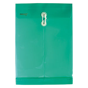 SOBRE BOLSA OFICIO CON RONDANA VERTICAL PLASTICO VERDE