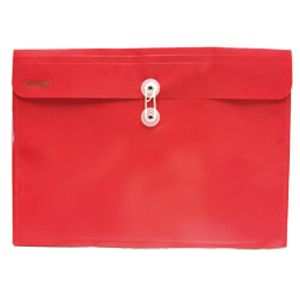 Sobre Bolsa Oficio Con Rondana Horizontal Plastico Rojo Sol 25463