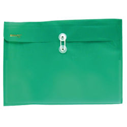 13767 - SOBRE BOLSA OFICIO CON RONDANA HORIZONTAL PLASTICO VERDE SOL
