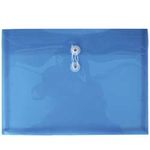 13572 - SOBRE BOLSA OFICIO CON RONDANA HORIZONTAL PLASTICO AZUL TRANSPARENTE