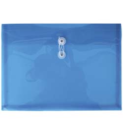 13572 - SOBRE BOLSA OFICIO CON RONDANA HORIZONTAL PLASTICO AZUL TRANSPARENTE