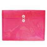 13701 - SOBRE BOLSA OFICIO CON RONDANA HORIZONTAL PLASTICO ROJO TRANSPARENTE