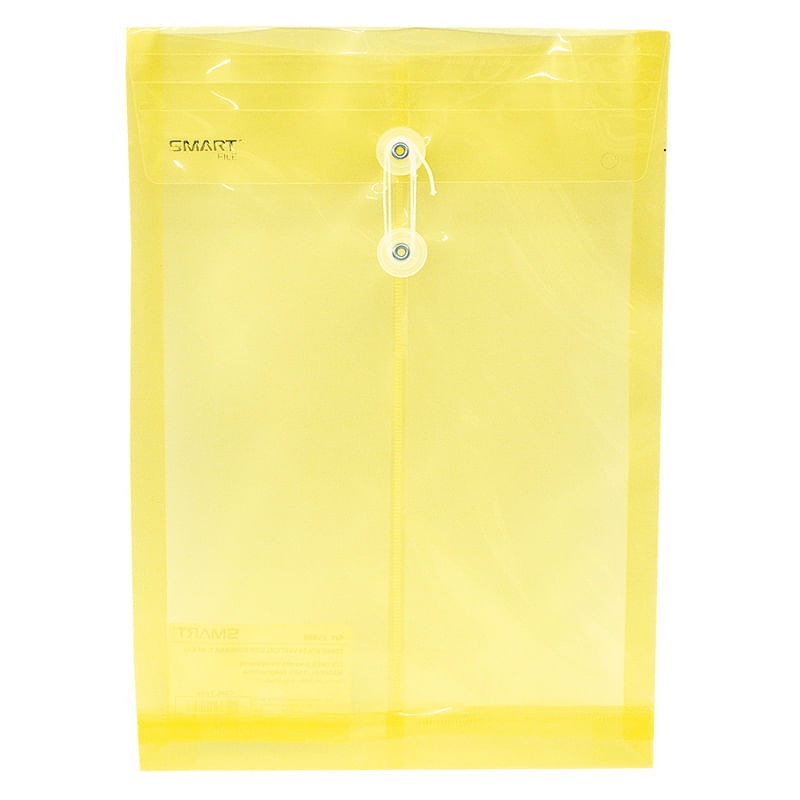 13769 - SOBRE BOLSA OFICIO CON RONDANA VERTICAL PLASTICO AMARILLO