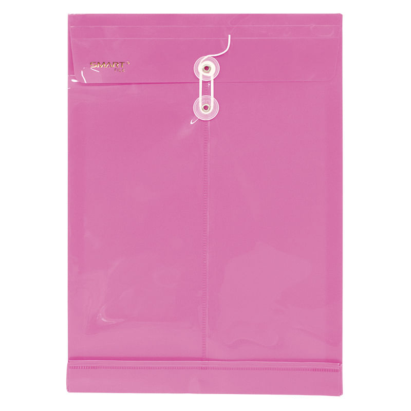 14020 - SOBRE BOLSA OFICIO CON RONDANA VERTICAL PLASTICO ROSA NEON