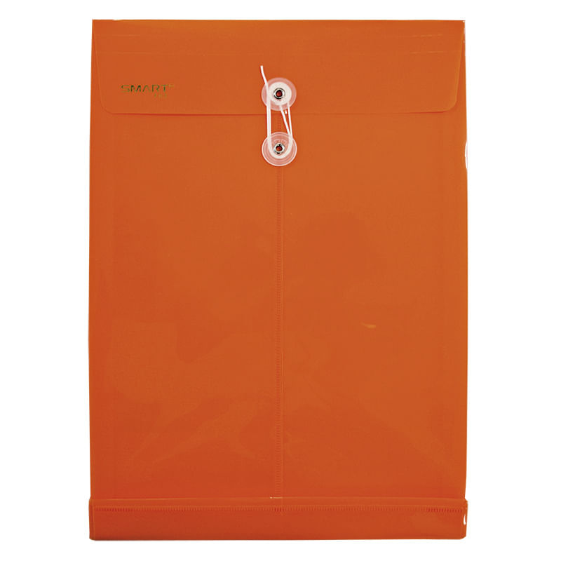 13956 - SOBRE BOLSA OFICIO CON RONDANA VERTICAL PLASTICO NARANJA