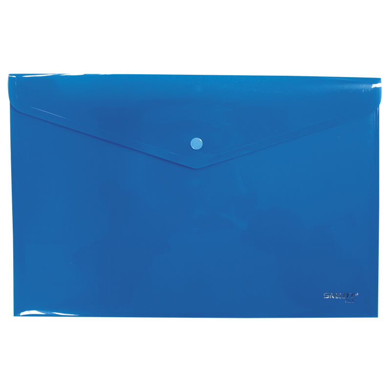 13244 - SOBRE BOLSA OFICIO CON BOTON HORIZONTAL PLASTICO AZUL SOLIDO