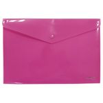 13312 - SOBRE BOLSA OFICIO CON BOTON HORIZONTAL PLASTICO ROSA NEON SOLIDO