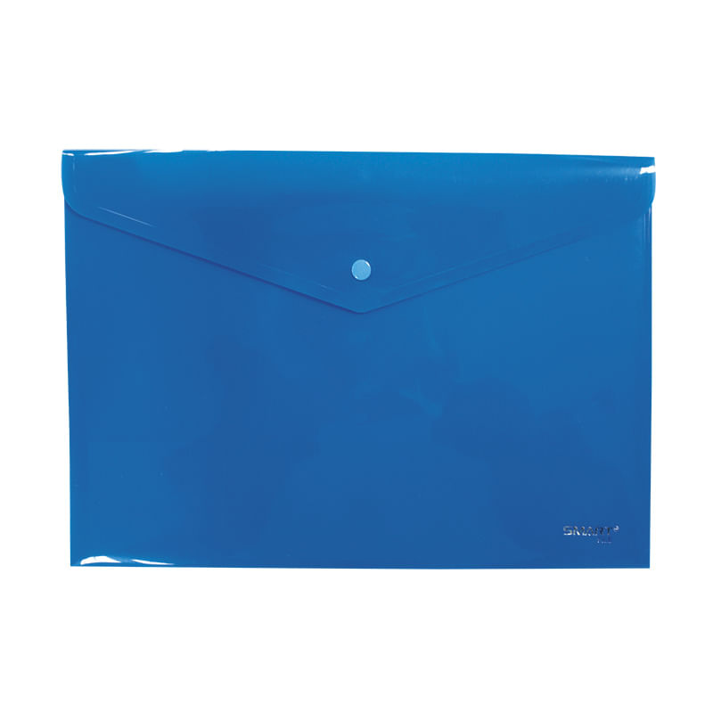 SOBRE BOLSA CARTA CON BOTON HORIZONTAL PLASTICO AZUL SOLIDO