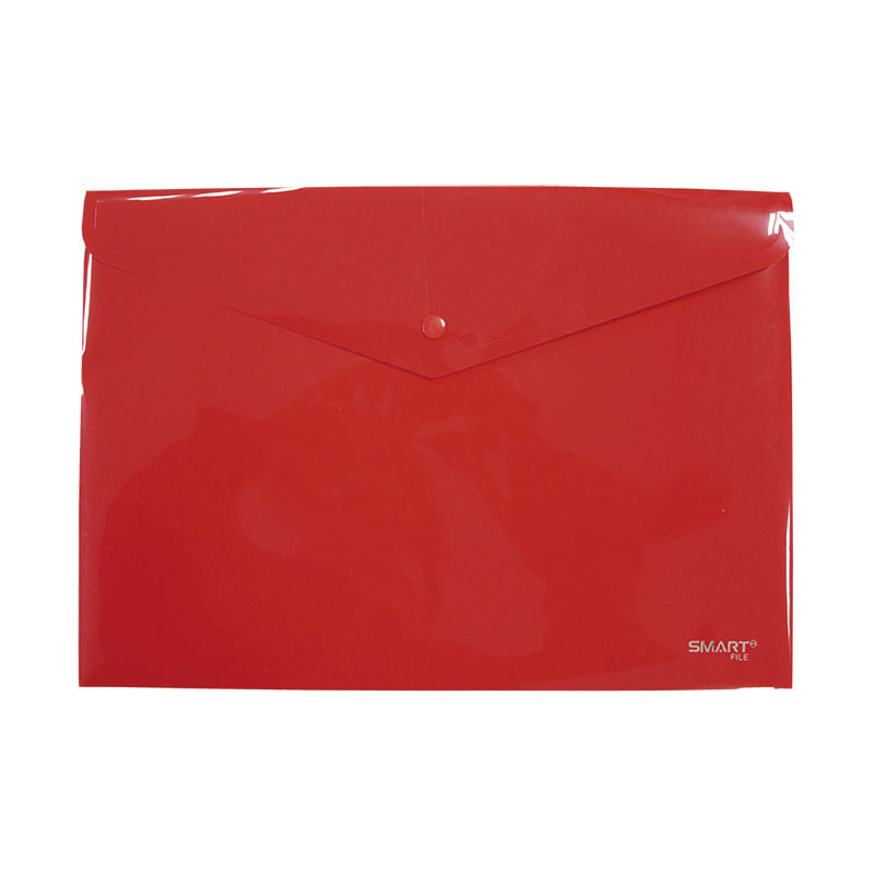 SOBRE BOLSA CARTA CON BOTON HORIZONTAL PLASTICO ROJO SOLIDO