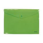 13100 - SOBRE BOLSA CARTA CON BOTON HORIZONTAL PLASTICO VERDE LIMÓN SOLIDO