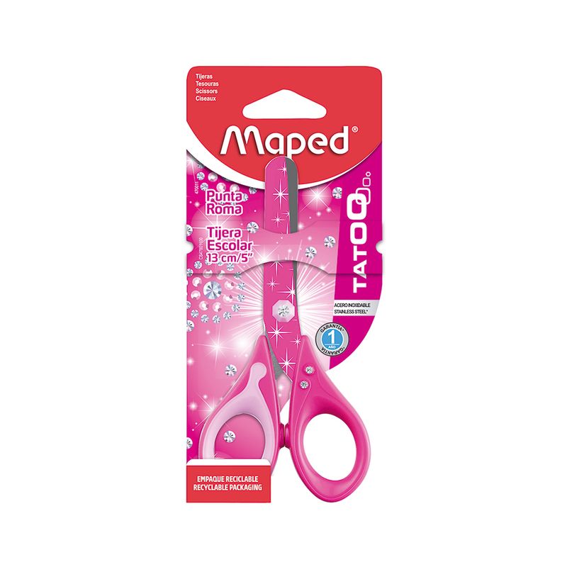 15812 - TIJERA METAL PLASTICO 5" PUNTA ROMA TATOO INNOVATION