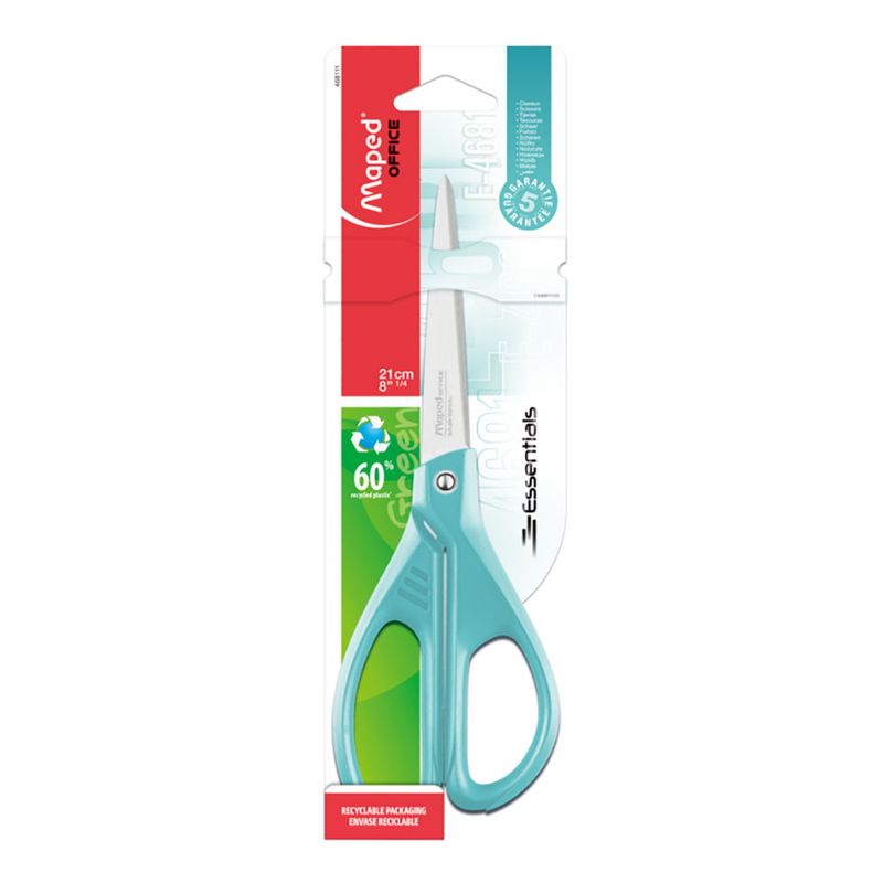 TIJERA METAL PLASTICO 8 1/4" ESSENTIALS GREEN COLOR