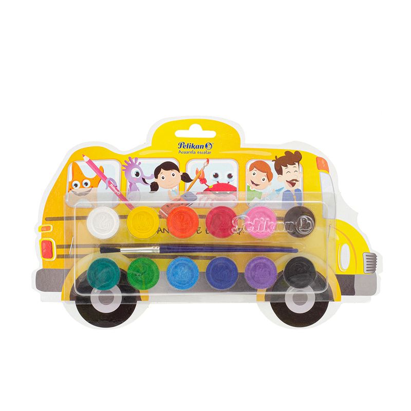 11160 - ACUARELA ESCOLAR ESTUCHE C/12+PINCEL PELIKAN