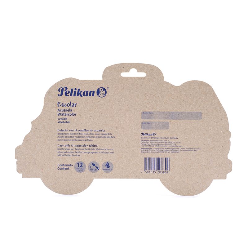 45249 - ACUARELA ESCOLAR ESTUCHE C/12+PINCEL PELIKAN