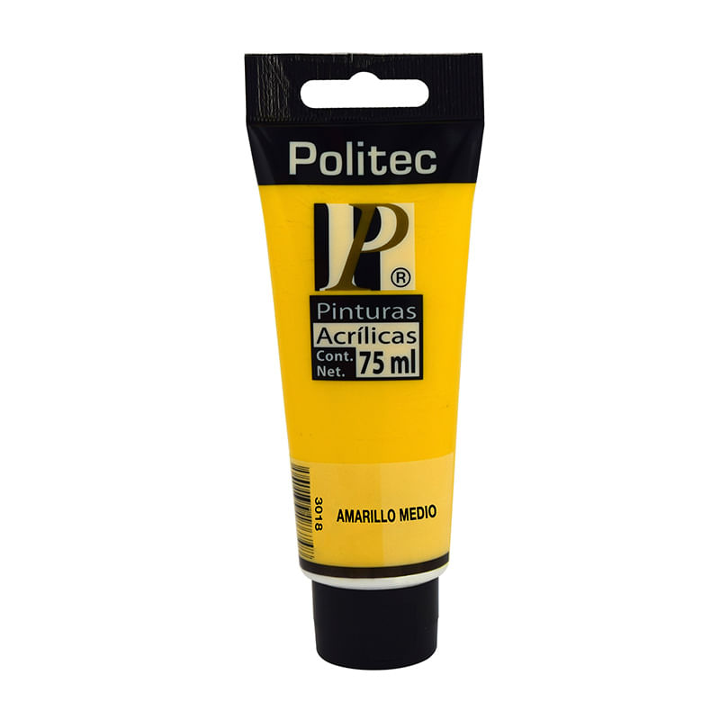 14961 - PINTURA ACRILICA POLITEC 75ML AMARILLO MEDIO TUBO