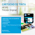 4245 - CARTUCHO DE TINTA HP 60 COLOR CC643WL