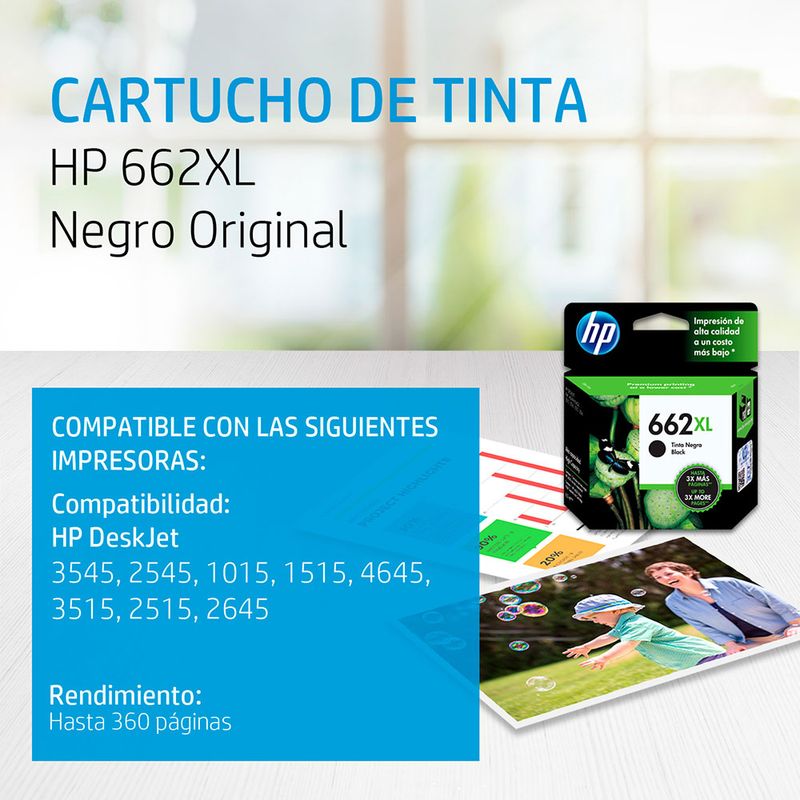 31232 - CARTUCHO DE TINTA HP 662XL NEGRO CZ105AL