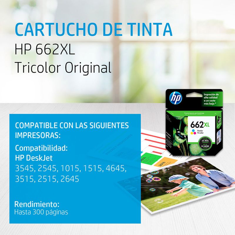31358 - CARTUCHO DE TINTA HP 662XL COLOR CZ106AL