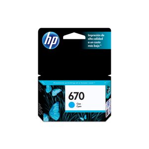 Cartucho De Tinta Hp 670 Cyan Original Cz114Al