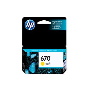 Cartucho De Tinta Hp 670 Amarillo Original Cz116Al