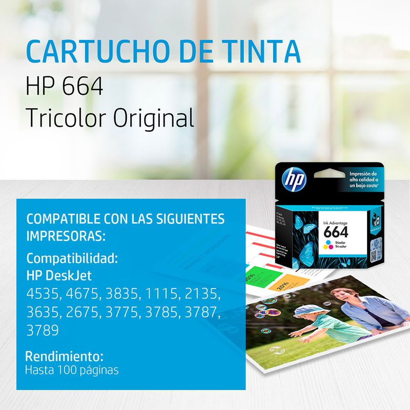 31219 - CARTUCHO DE TINTA HP 664 COLOR F6V28AL