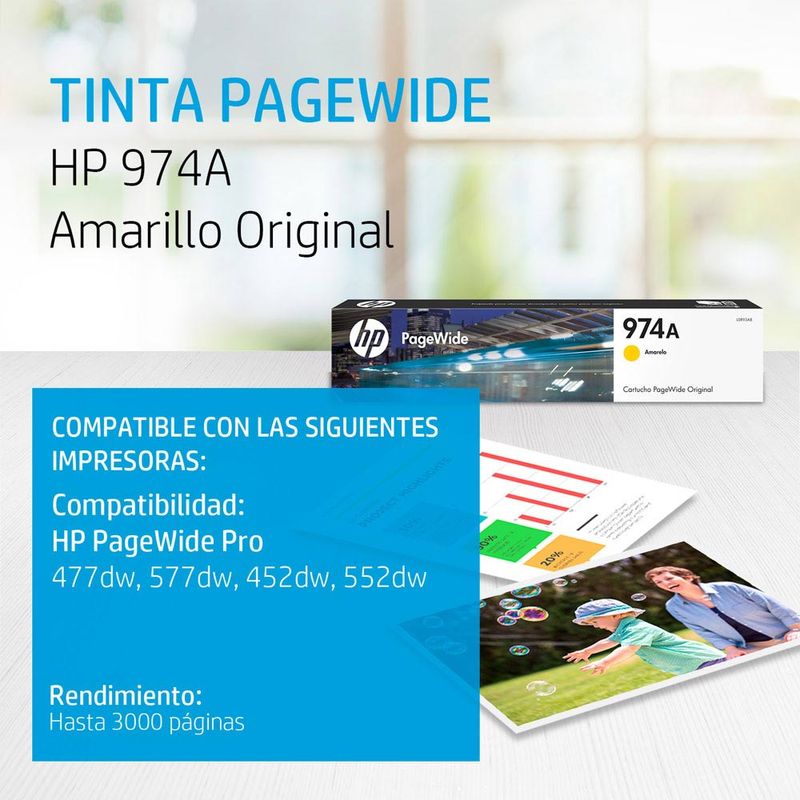 44383 - CARTUCHO DE TINTA HP 974 AMARILLO L0R93AL