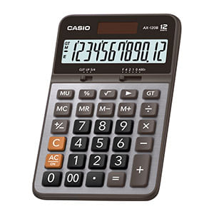 14036 - CALCULADORA ESCRITORIO CASIO AX-120B 12DIG CHICA SOLAR/PILAS