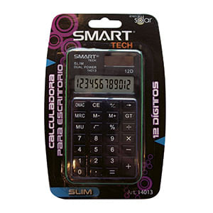 21254 - CALCULADORA ESCRITORIO 12DIG CHICA SOLAR/PILAS SLIM BLT