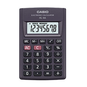 13966 - CALCULADORA BOLSILLO CASIO HL-4A-S 8DIG NEGRA