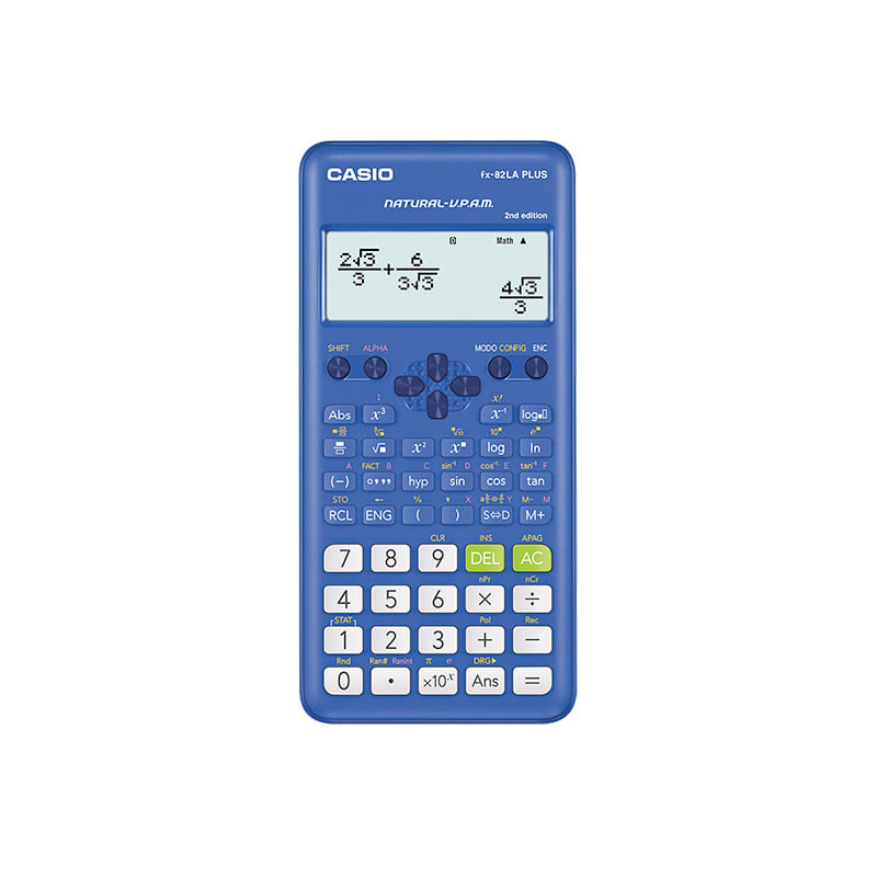 13976 - CALCULADORA CIENTIFICA CASIO FX-82LAPLUS2 10+2DIG 252 FUNC AZUL
