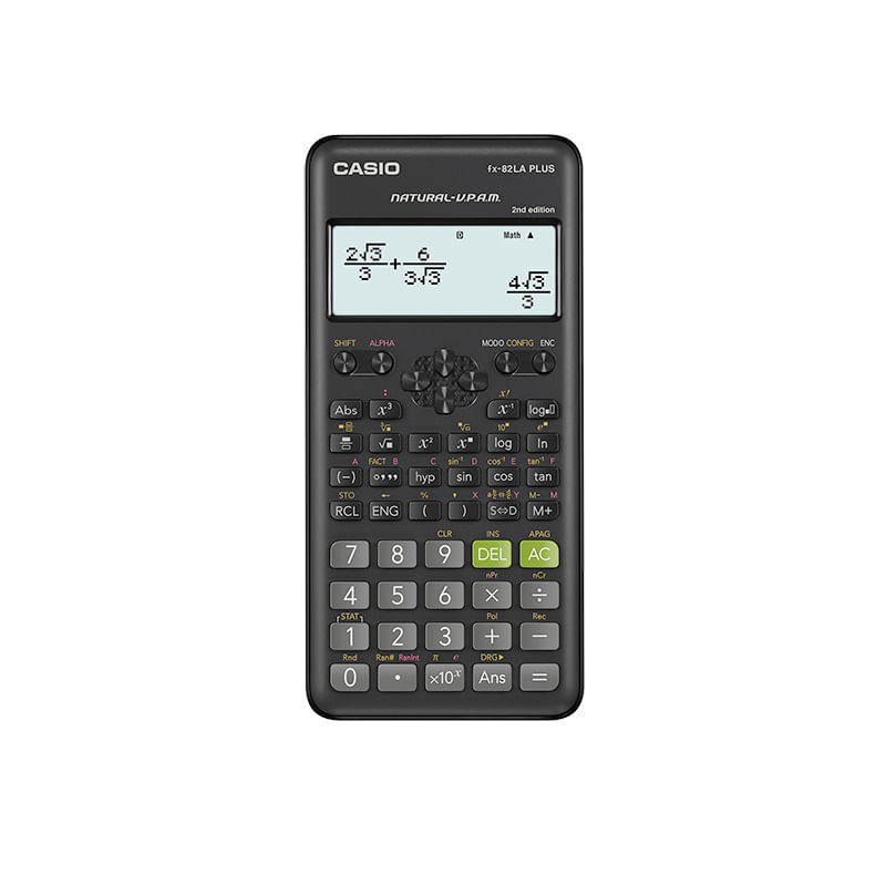 13977 - CALCULADORA CIENTIFICA CASIO FX-82LAPLUS2 10+2DIG 252 FUNC NEGRA