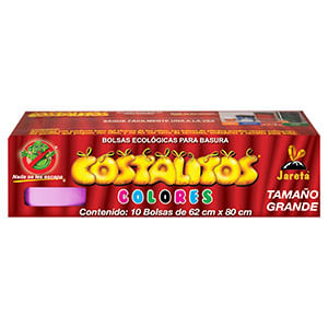 21490 - BOLSA PARA BASURA GRANDE COLORES 62X80CM C/10PZAS