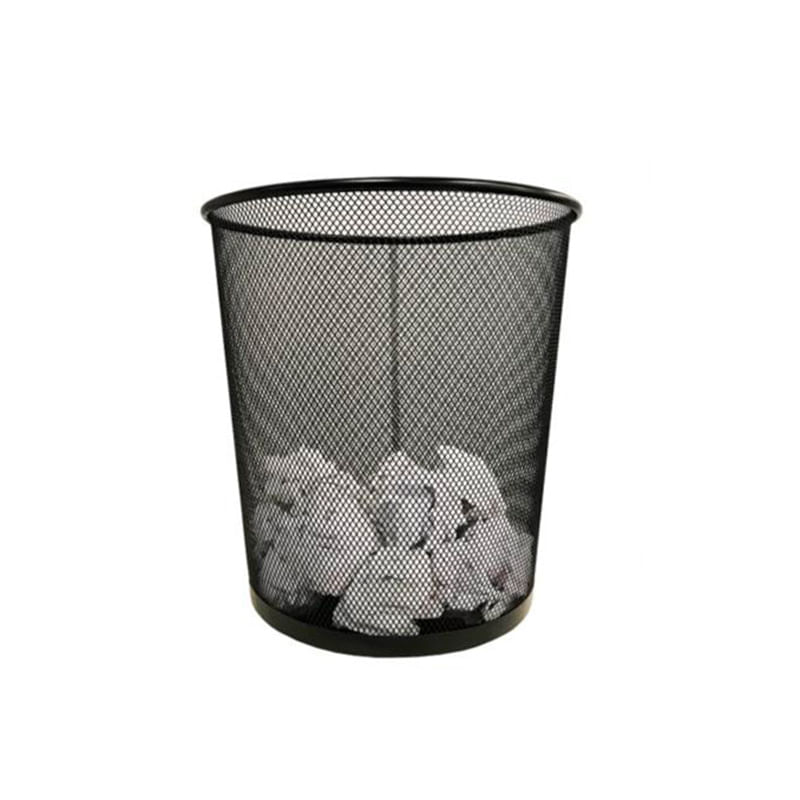 21496 - BOTE PARA BASURA REDONDO MALLA NEGRO