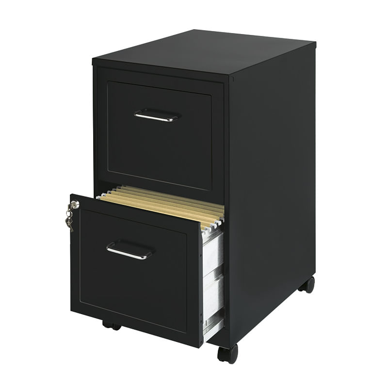 21551 - ARCHIVERO METAL 2 GAV 18" NEGRO CARTA MOVIL