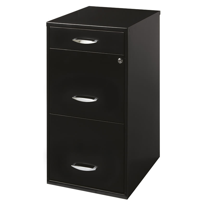 21567 - ARCHIVERO ORGANIZADOR DE METAL 2 GAVETAS 1 CAJON COLOR NEGRO