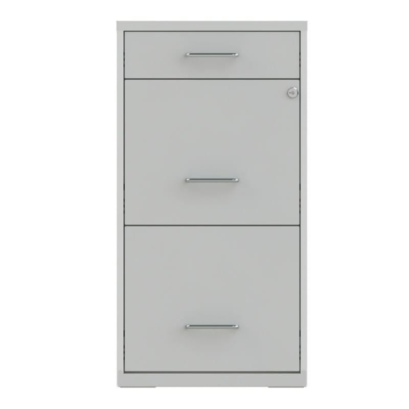 11565 - ARCHIVERO ORGANIZADOR DE METAL 2 GAVETAS 1 CAJON PLATA
