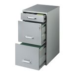21570 - ARCHIVERO ORGANIZADOR DE METAL 2 GAVETAS 1 CAJON PLATA