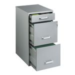 21571 - ARCHIVERO ORGANIZADOR DE METAL 2 GAVETAS 1 CAJON PLATA