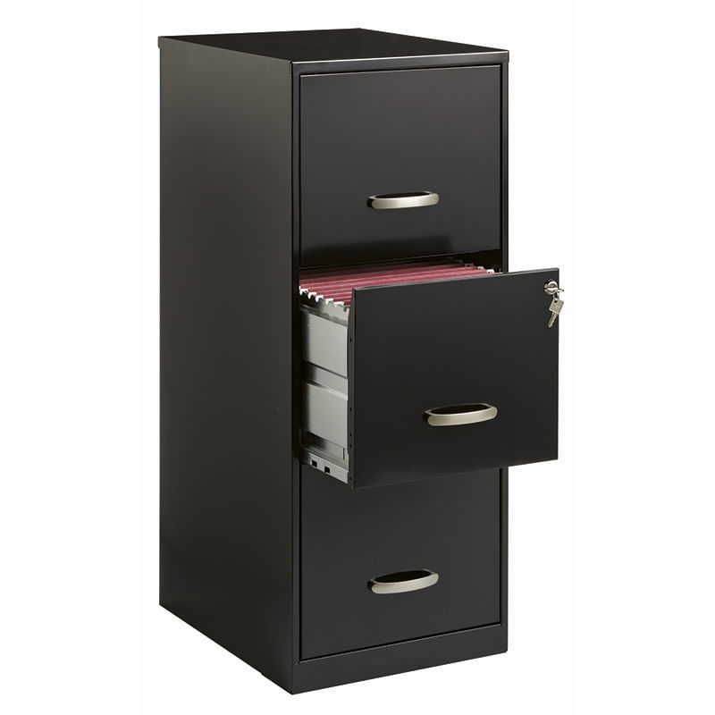 21583 - ARCHIVERO METAL 3 GAV 24" NEGRO CARTA
