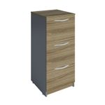 11575 - ARCHIVERO VERTICAL 3 GAVETAS ROBLE/GRIS