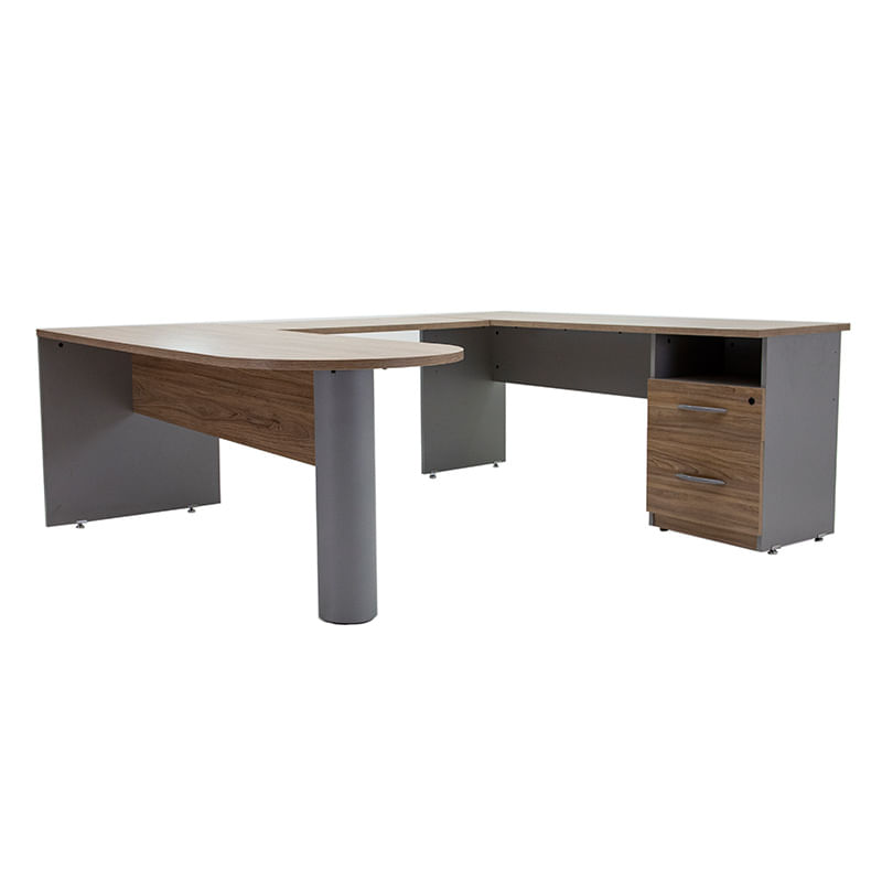 16812 - CONJUNTO DIRECTIVO ESCRITORIO PENINSULAR 1 80 MT ROBLE/GRIS