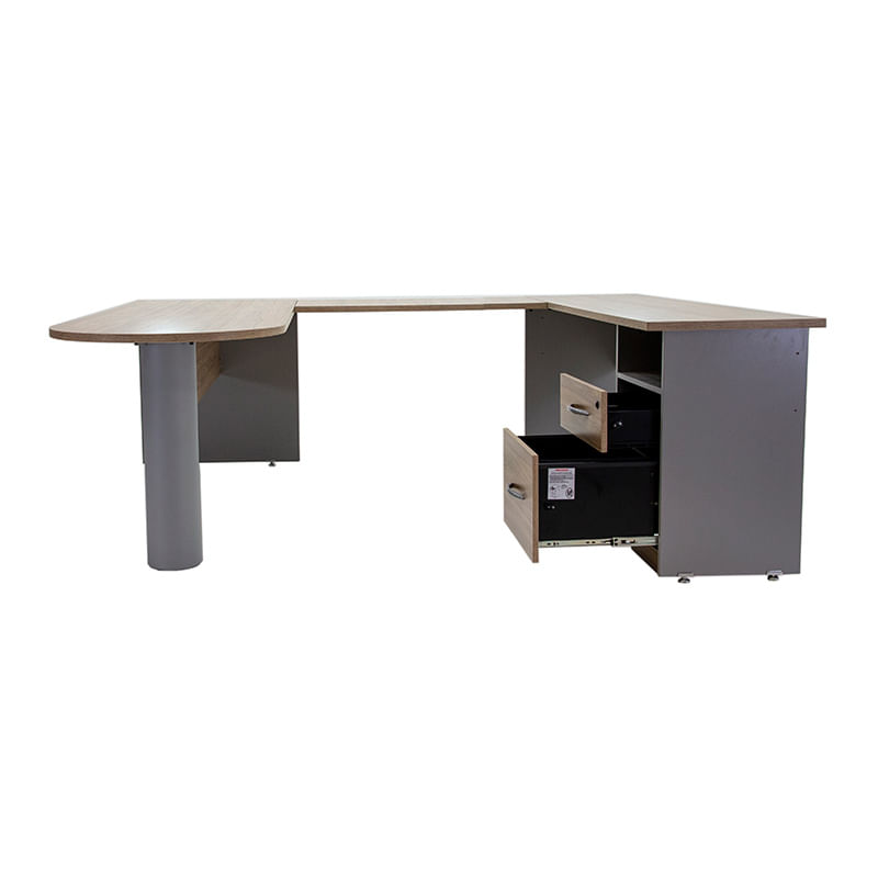 21645 - CONJUNTO DIRECTIVO ESCRITORIO PENINSULAR 1 80 MT ROBLE/GRIS