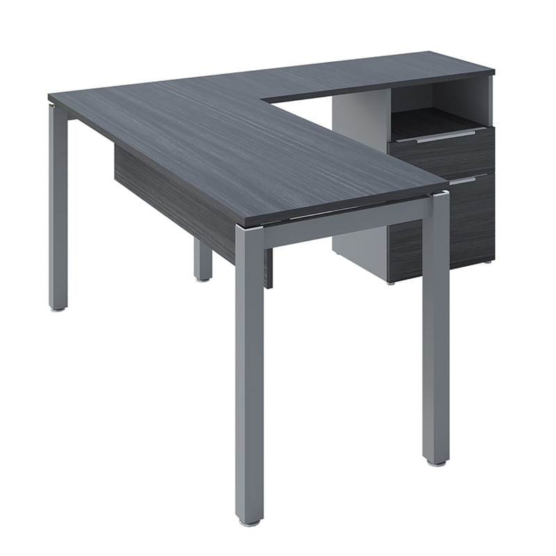 16825 - CONJUNTO EJECUTIVO ESCRITORIO RECTO CON PEDESTAL 1 50 MT STORM GRIS