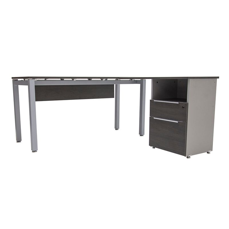 46016 - CONJUNTO EJECUTIVO ESCRITORIO RECTO CON PEDESTAL 1 50 MT STORM GRIS