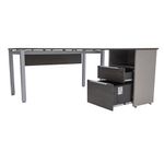 46018 - CONJUNTO EJECUTIVO ESCRITORIO RECTO CON PEDESTAL 1 50 MT STORM GRIS