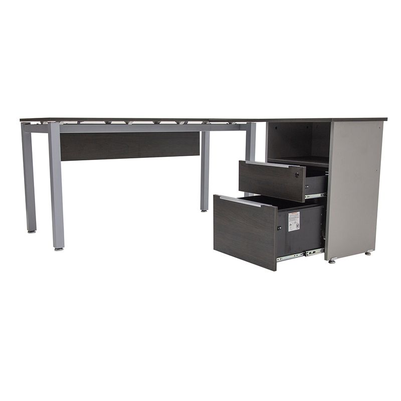 46018 - CONJUNTO EJECUTIVO ESCRITORIO RECTO CON PEDESTAL 1 50 MT STORM GRIS